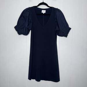 Sundays Women’s Mila Dress Puff Sleeve Navy Blue Size XS